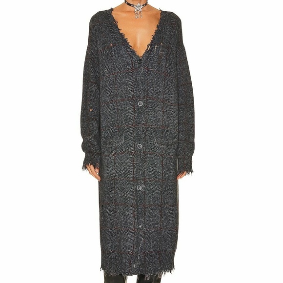R13 Gray Distressed Long Cardigan - Picture 2 of 16